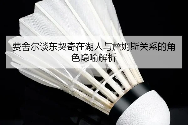 费舍尔谈东契奇在湖人与詹姆斯关系的角色隐喻解析